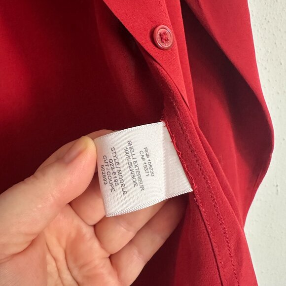 Equipment Femme Women’s Red 100% Silk Blouse Size XS Premium Classic - Picture 6 of 10